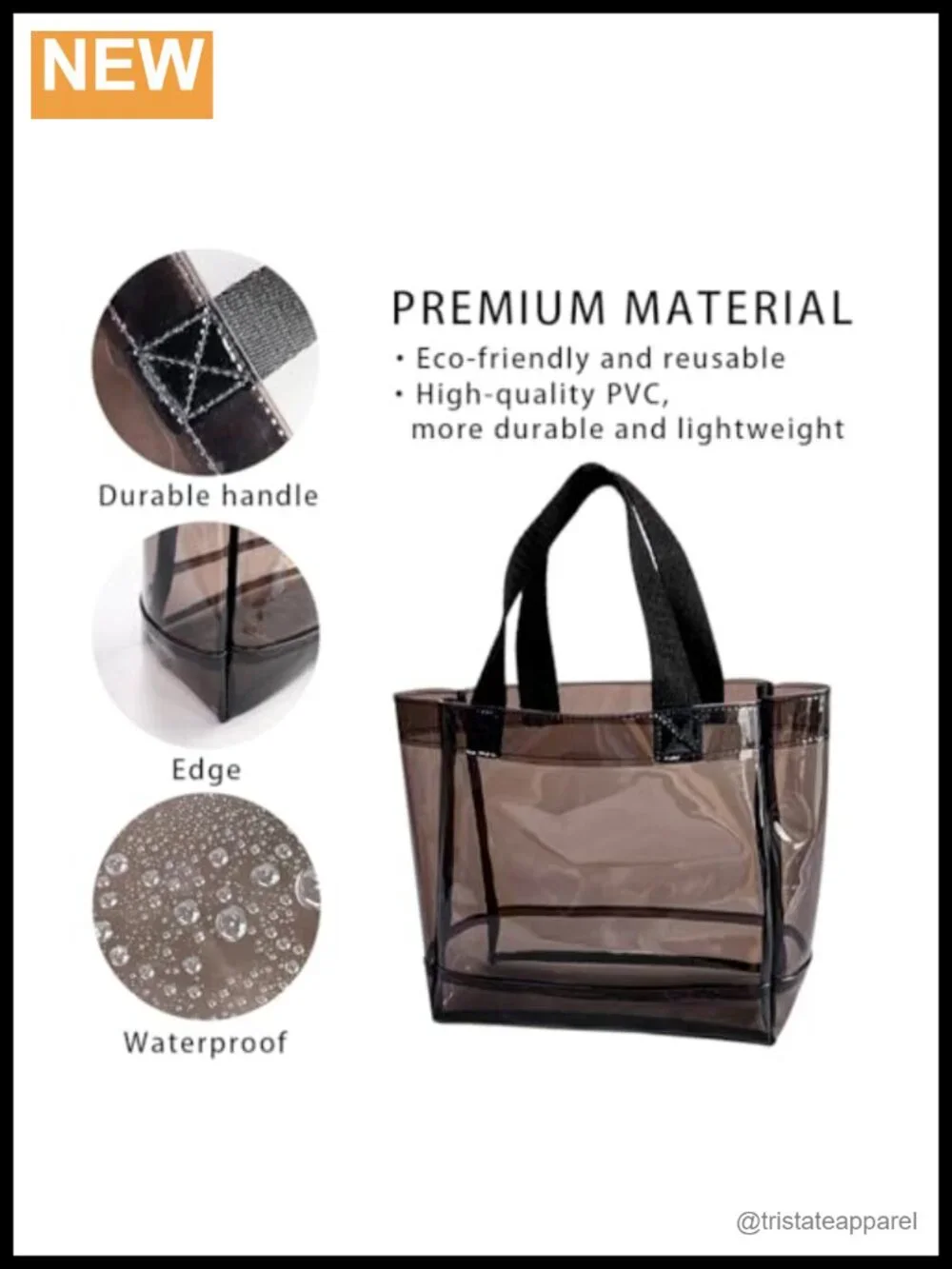 Clear PVC Handle Tote Bag, Waterproof Travel Makeup Pouch, Gift for Her